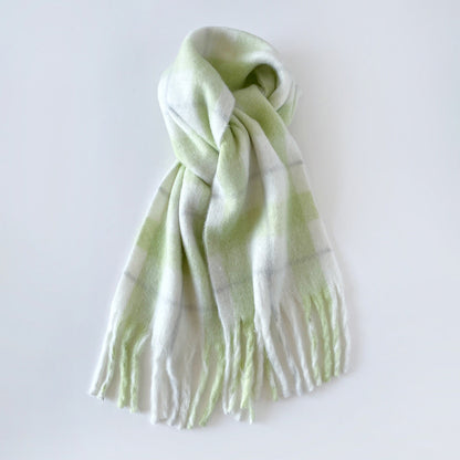 Plaid Mohair Blend Christmas Scarf