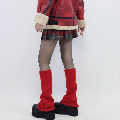 Knit Flared Wide Leg Christmas Leg Warmers