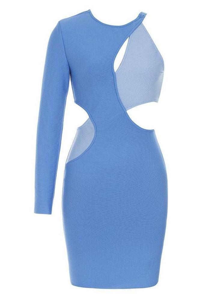Retro Bandage Sexy Hollow Stitching Irregular Slim Dress