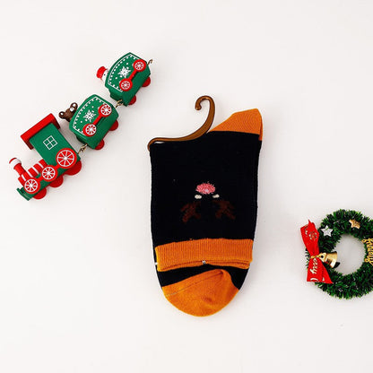 Cute Christmas Stripe Mid Calf Christmas Socks