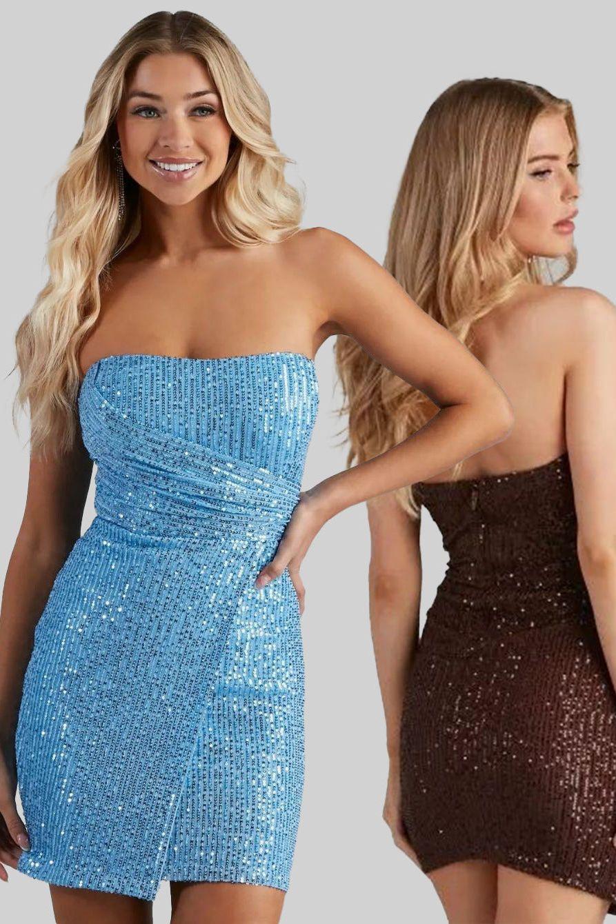 Tight Sequin Hip mini Dress