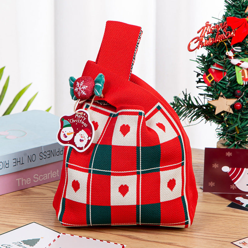 Christmas Knitted Handheld Candy Gift Packaging Bag