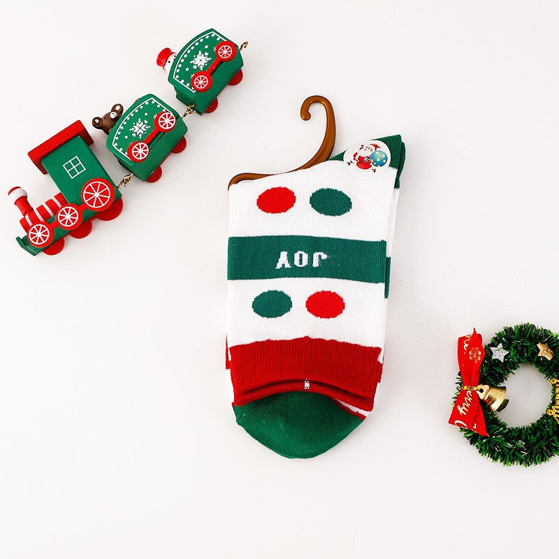 Cute Christmas Stripe Mid Calf Christmas Socks