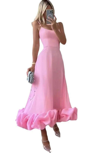 Large Swing 3D Flower A-Line Midi Dress