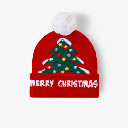 Light Up Tree Pattern Christmas Hat
