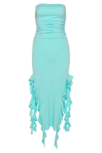 One-Shoulder Tube Top Hip-Wrapped Slim Dress