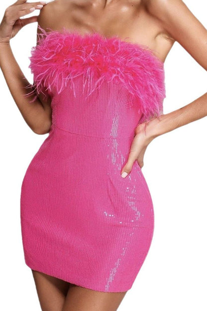 Slim and sexy tube top dress