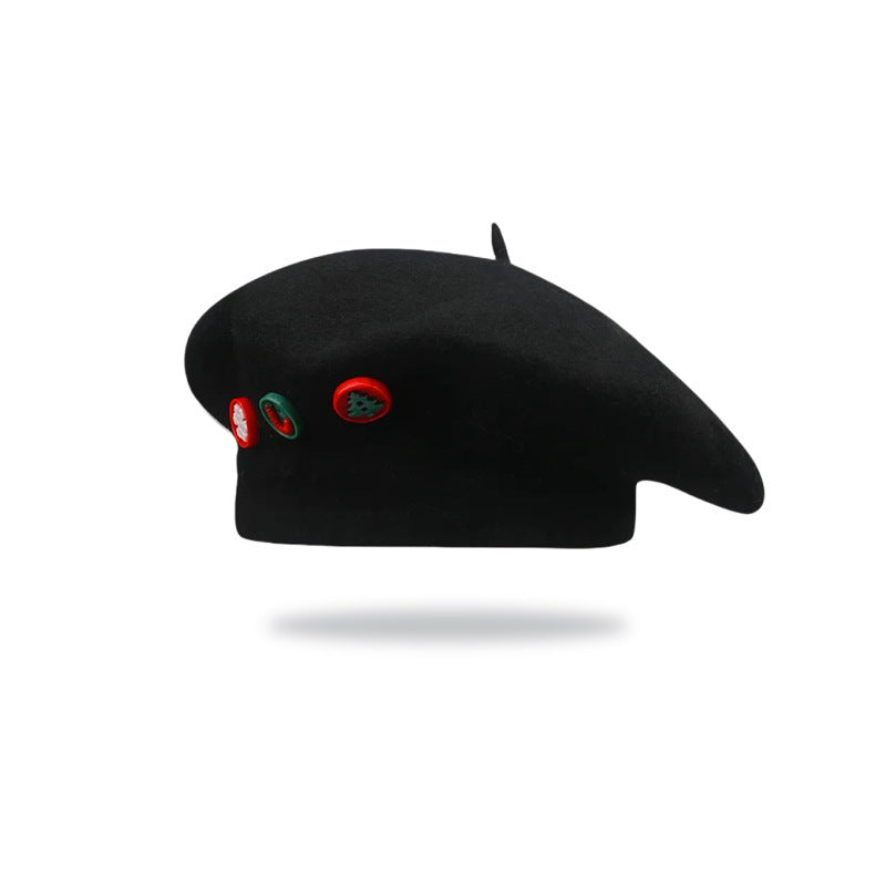 Textured Knit Beret Christmas Hat