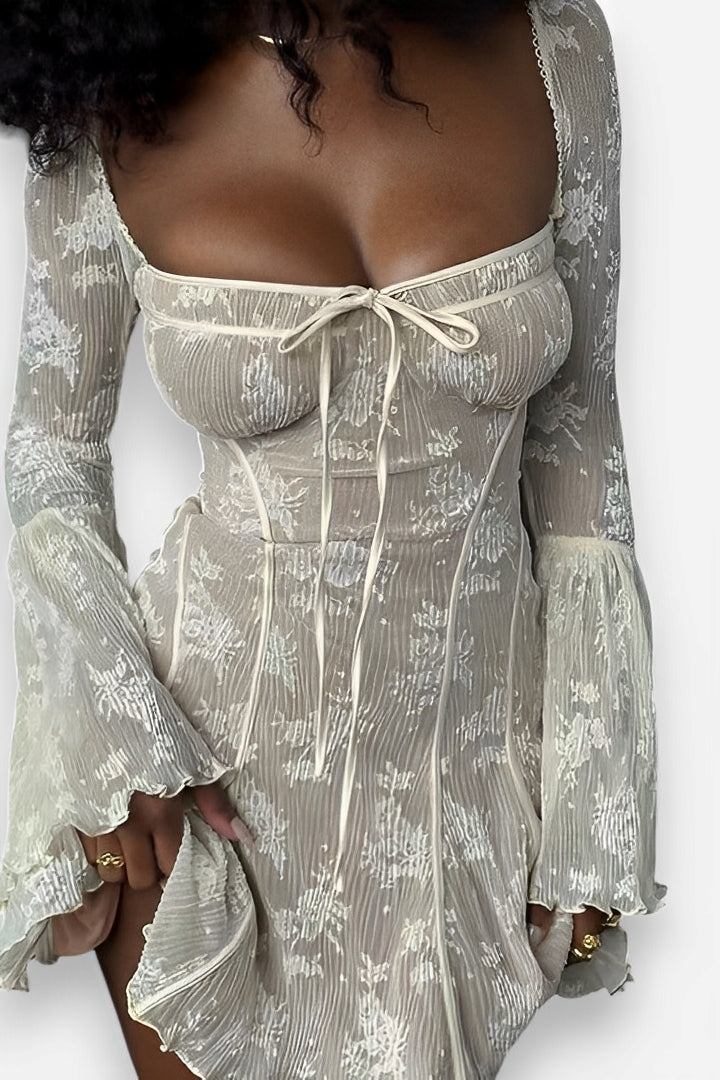 Long Sleeve Lace Slim Dress