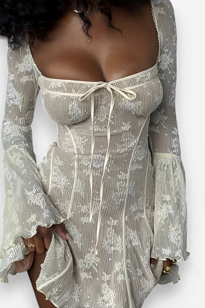 Long Sleeve Lace Slim Dress