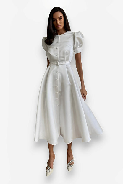 Short-Sleeved A-Line Dress