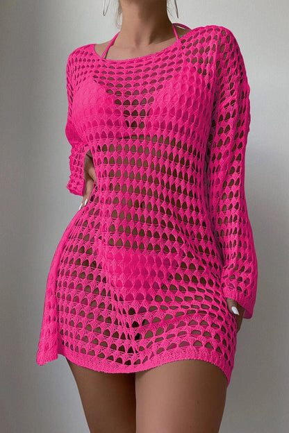 Bikini Cover-up Mesh Hollow Knitted dress
