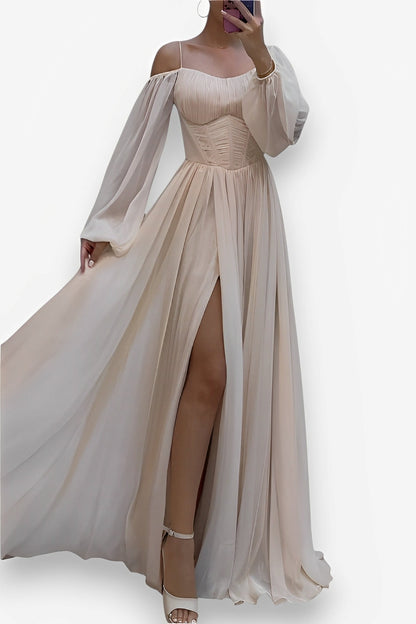 Elegant suspender long dress