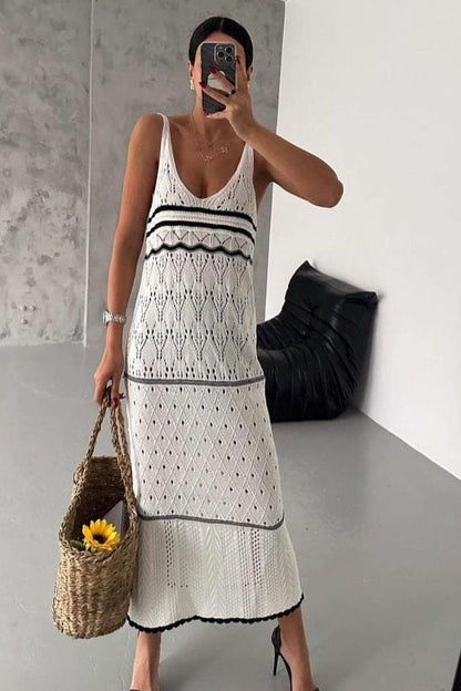 Striped Knitted Midi Dress