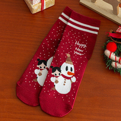 Cute Christmas Pattern Mid Calf Warm Christmas Socks