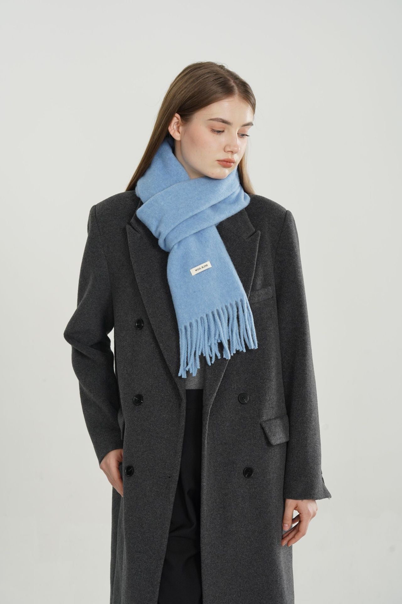 Woven Fringe Wool Blend Christmas Scarf