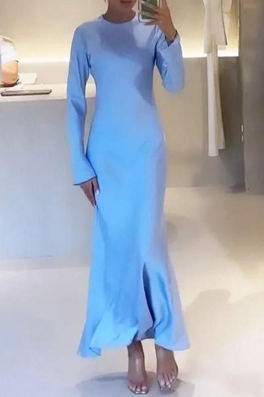 Slimming long casual dress