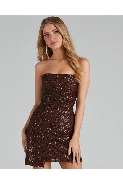 Tight Sequin Hip mini Dress