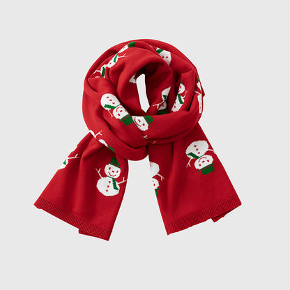 Textured Ribbed Knit Christmas Scarf