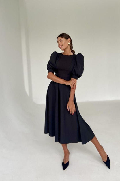 Backless high waist midi dress