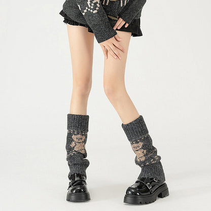 Wool Chunky Slouchy Sexy Red Christmas Leg Warmers