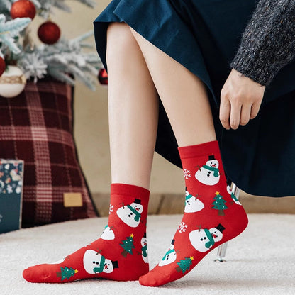 Cartoon Christmas Thick Warm Cute Crew Christmas Socks