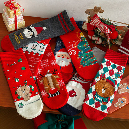 Cute Christmas Pattern Mid Calf Warm Christmas Socks