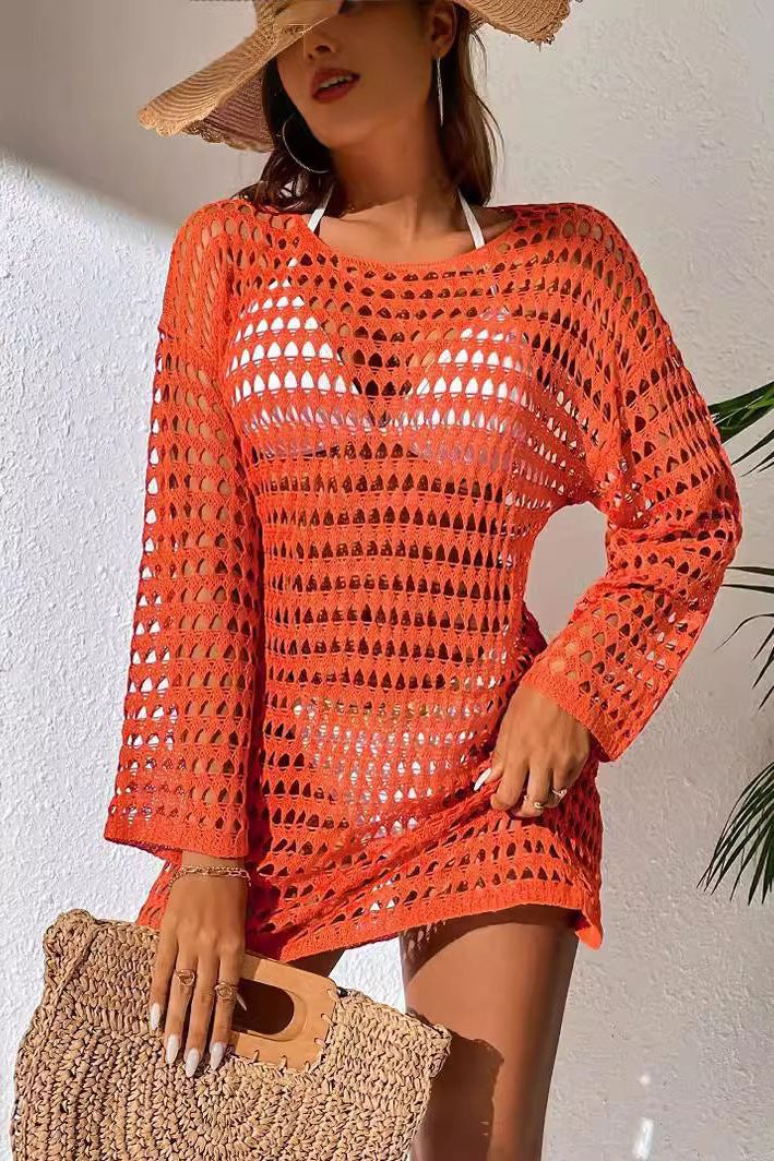 Bikini Cover-up Mesh Hollow Knitted dress
