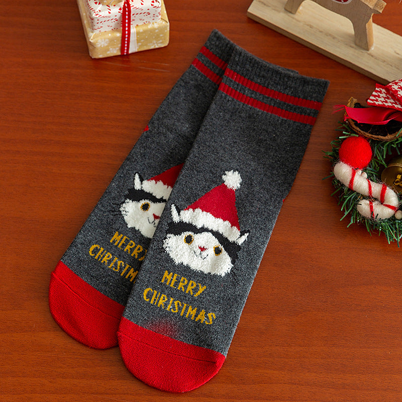 Cute Christmas Pattern Mid Calf Warm Christmas Socks