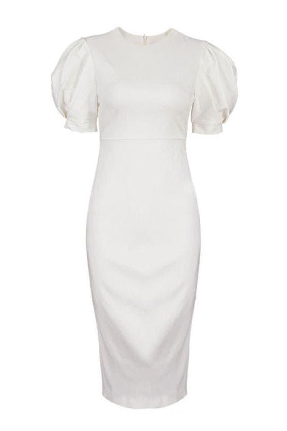 Tight high waist puff sleeve dress