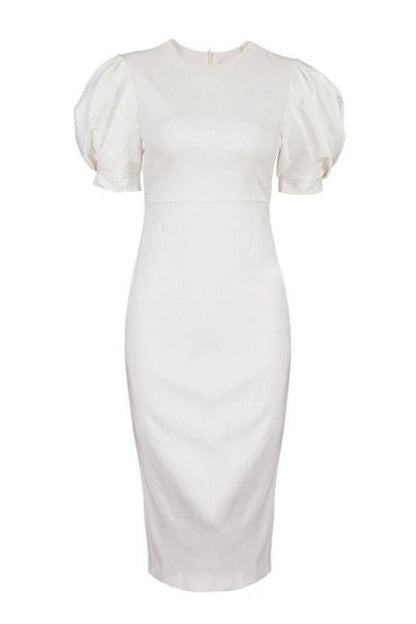 Tight high waist puff sleeve dress