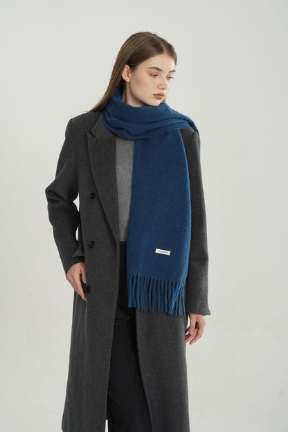 Woven Fringe Wool Blend Christmas Scarf