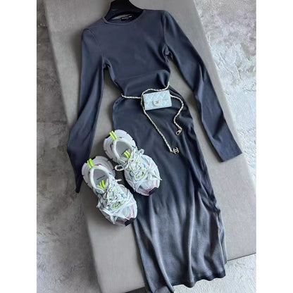 Long Sleeves Round Neck Pullover Dress