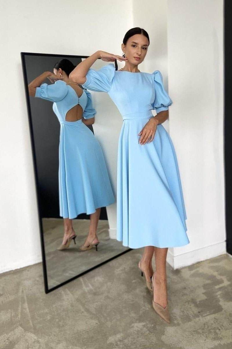 Backless high waist midi dress