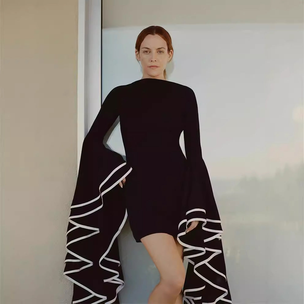 large lotus leaf sleeves dress