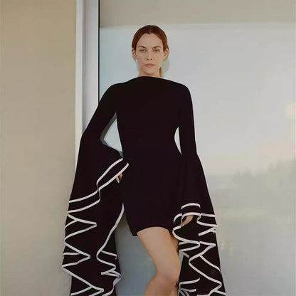 large lotus leaf sleeves dress