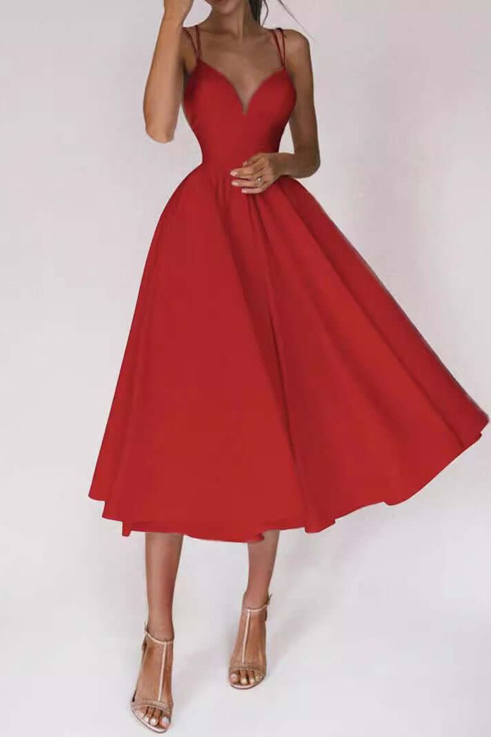 Suspender Swing Midi Dress