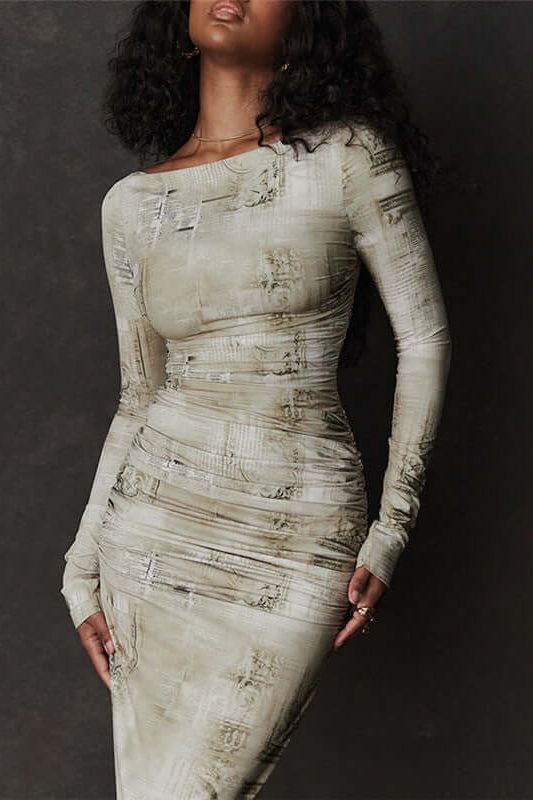 Hip-wrapped Tight Skirt Long Dress