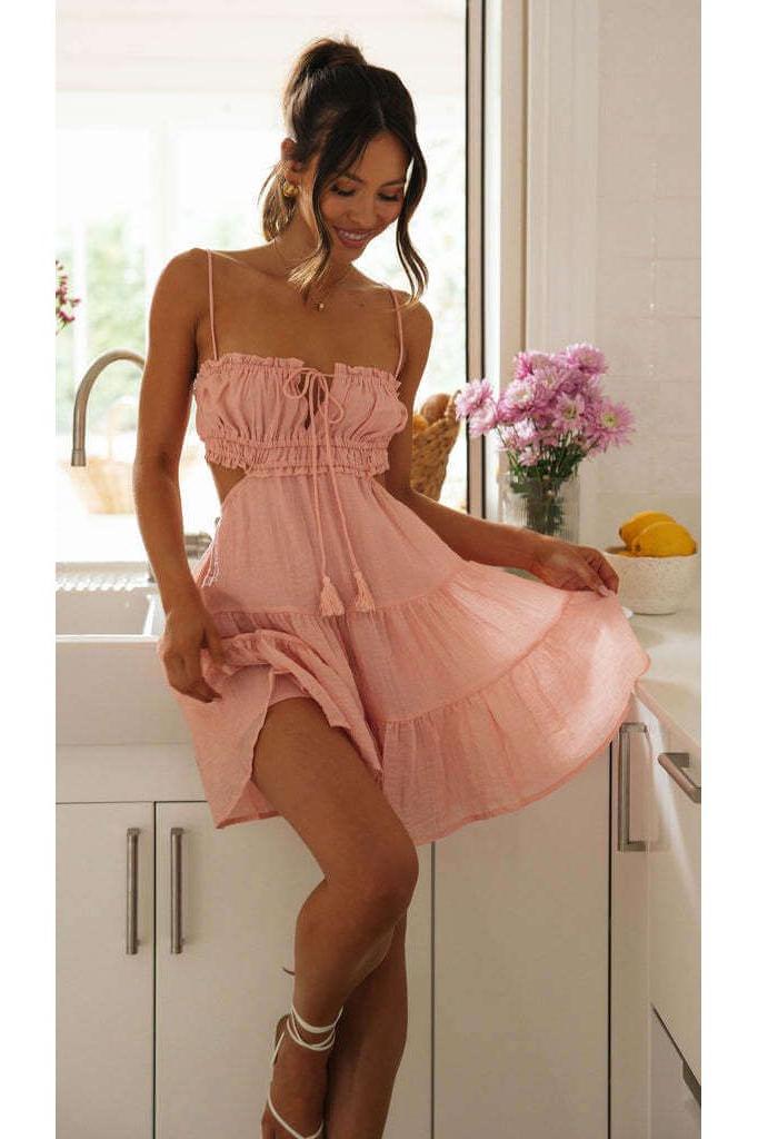 One-Shoulder Backless Sling summer dress