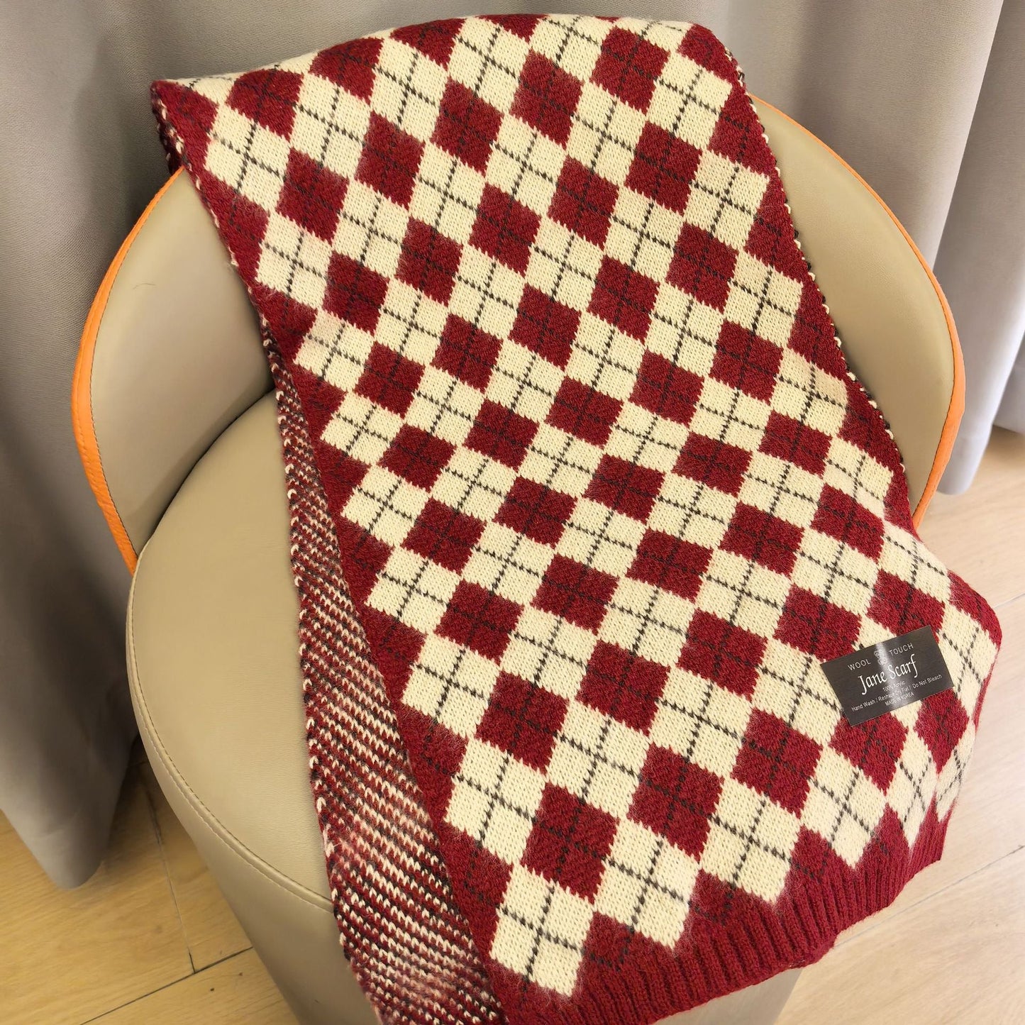 Fluffy Santa Cap Red Christmas Scarf