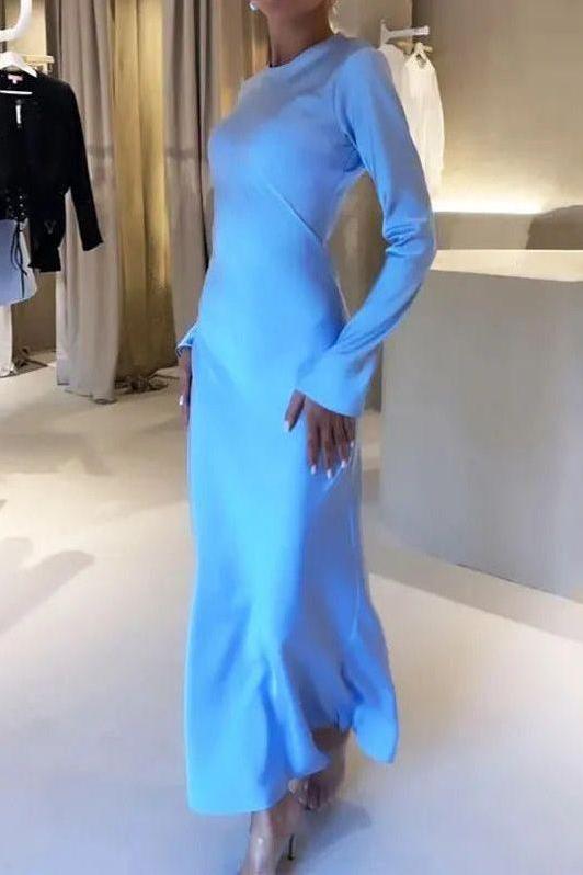 Slimming long casual dress