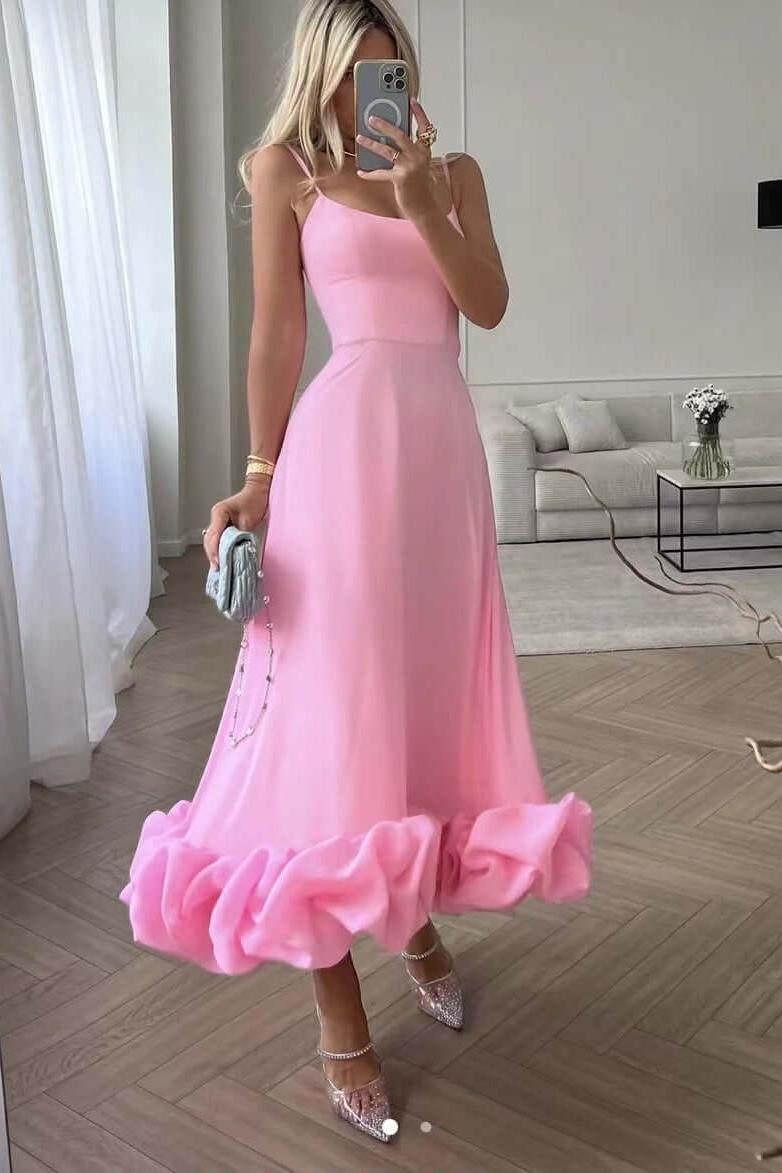 Large Swing 3D Flower A-Line Midi Dress