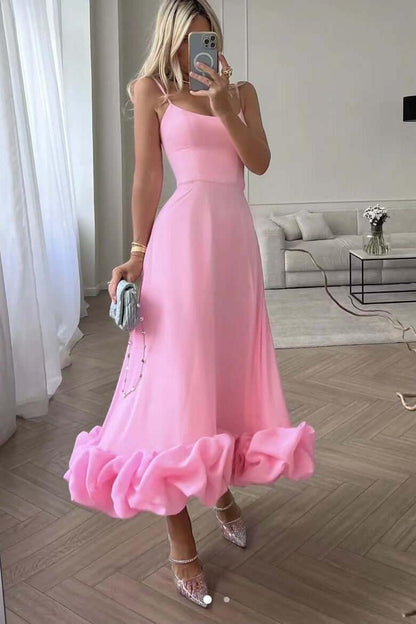 Large Swing 3D Flower A-Line Midi Dress