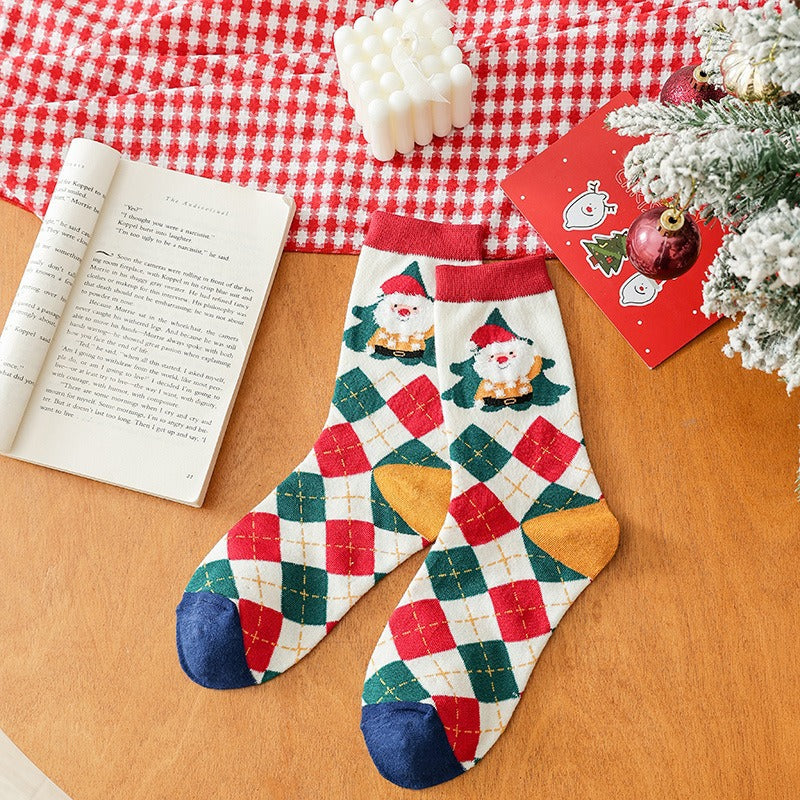 Cotton Mid-Calf Gift Boxed Couples Christmas Socks