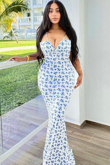 Floral Sling Big Swing maxi Dress