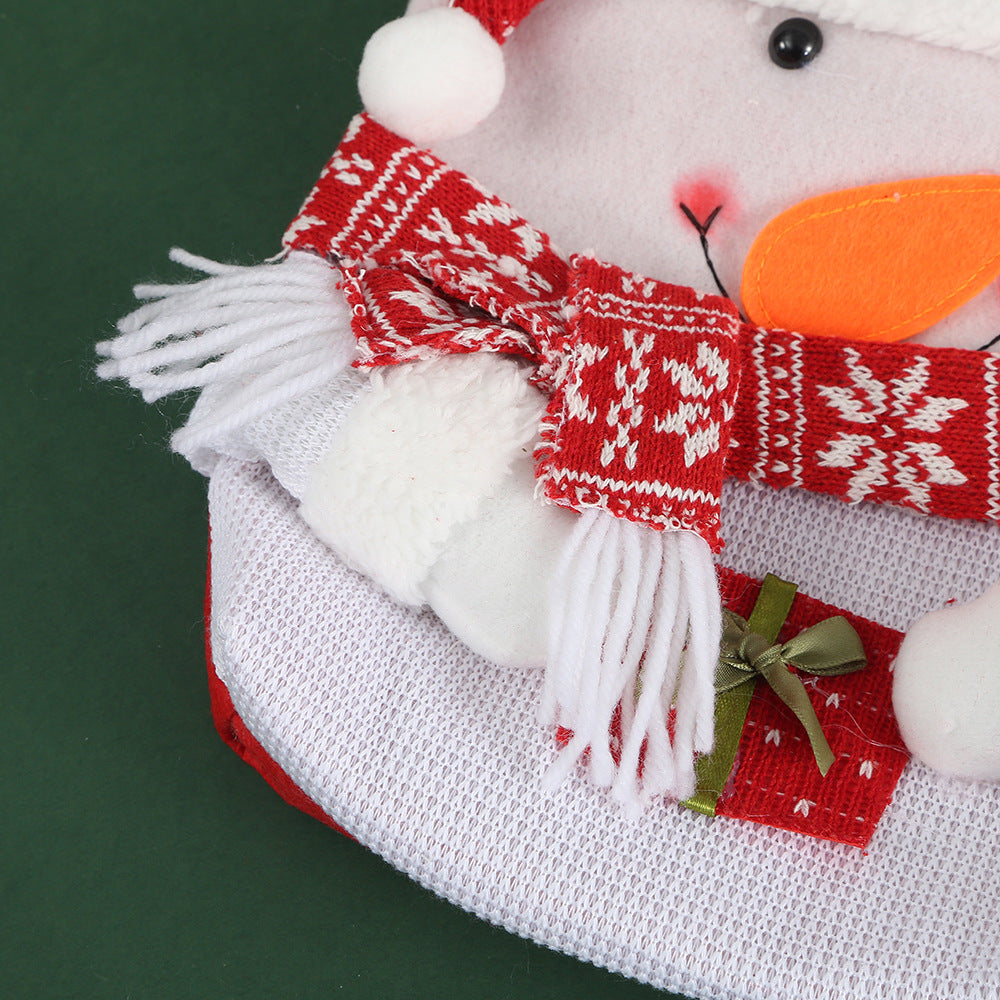 Christmas Fleece Drawstring Apple Gift Handheld Bag