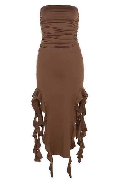 One-Shoulder Tube Top Hip-Wrapped Slim Dress