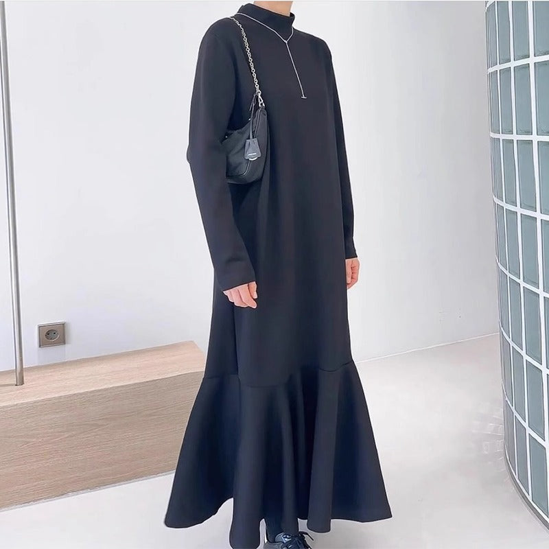 VibeMartini-Casual Long-sleeved Sweatshirt Fishtail Long Dress