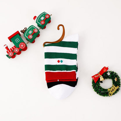 Cute Christmas Stripe Mid Calf Christmas Socks