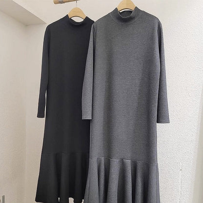 VibeMartini-Casual Long-sleeved Sweatshirt Fishtail Long Dress